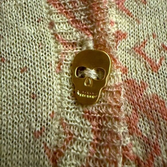 Zadig & Voltaire cream w pale pink snakeskin pattern cardigan / tank set S NWOT - Picture 11 of 16